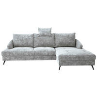 ECKSOFA in Webstoff Grau  - Schwarz/Grau, Konventionell, Textil/Metall (293/183cm) - Carryhome