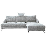 ECKSOFA in Webstoff Grau  - Schwarz/Grau, KONVENTIONELL, Textil/Metall (293/183cm) - Carryhome