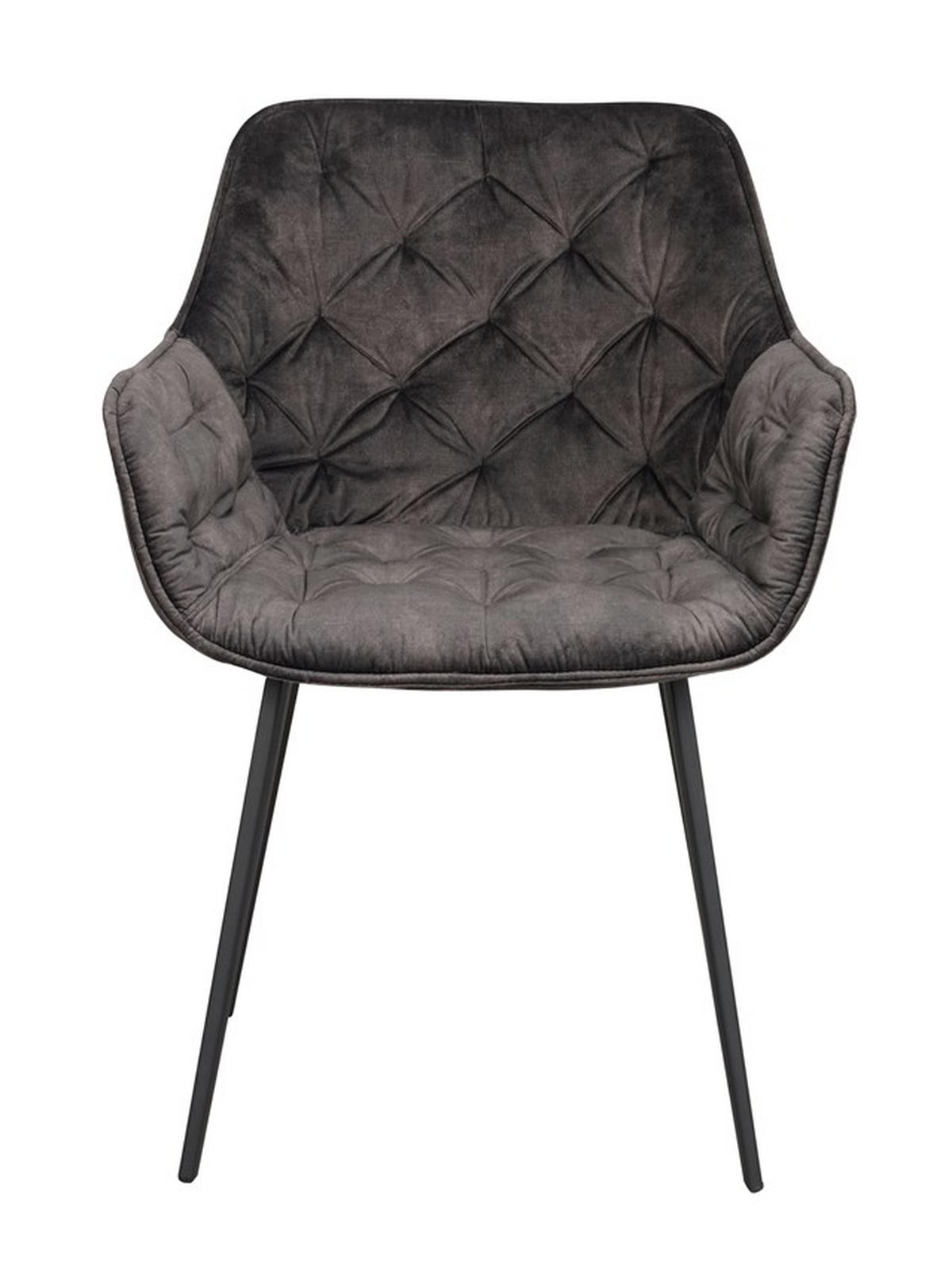 STOL MED ARMSTÖD  - svart/grå, Klassisk, metall/trä (59/81/60cm) - Rowico