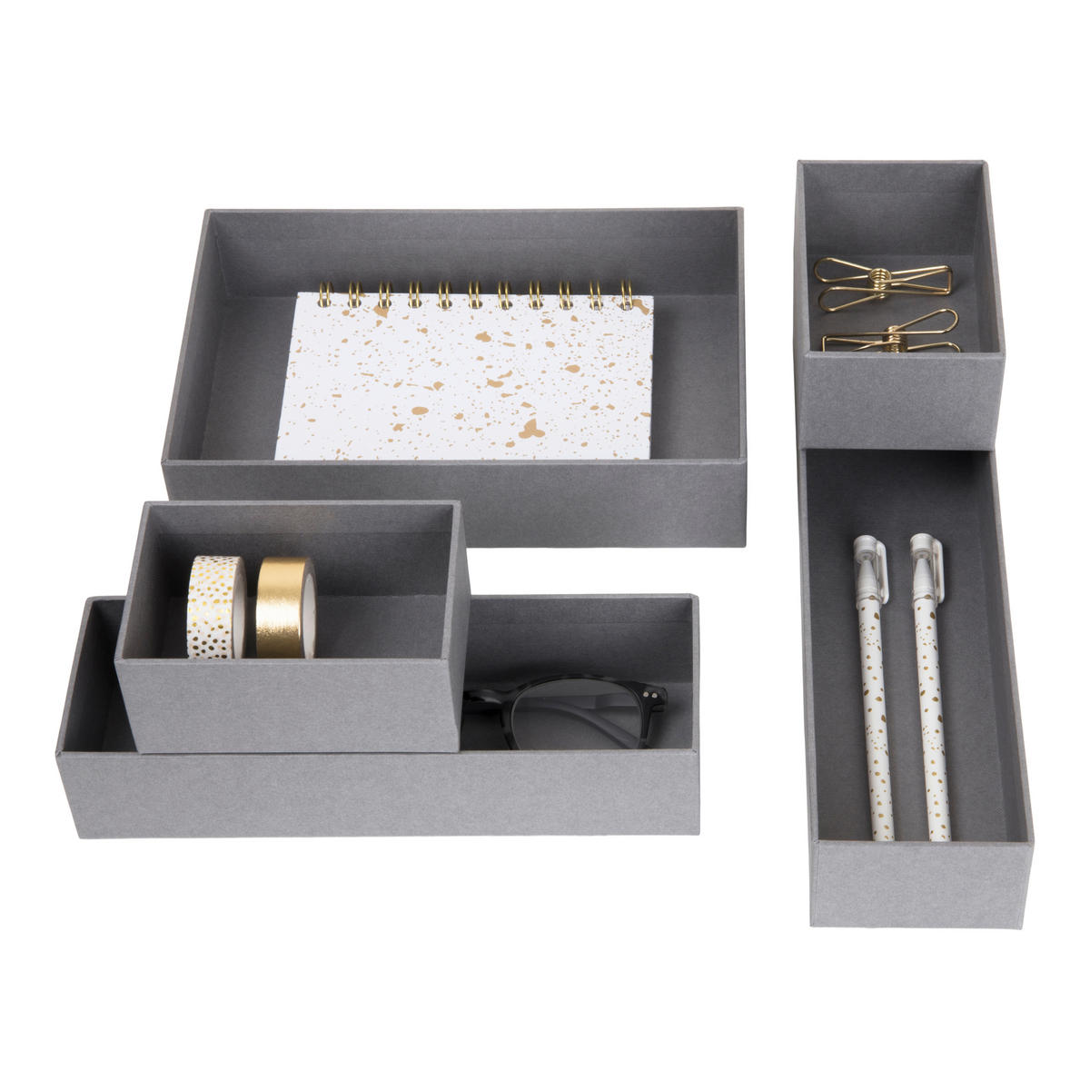 SCHUBLADENBOX 30/30/5 cm  - Grau, Basics, Karton/Papier (30/30/5cm)