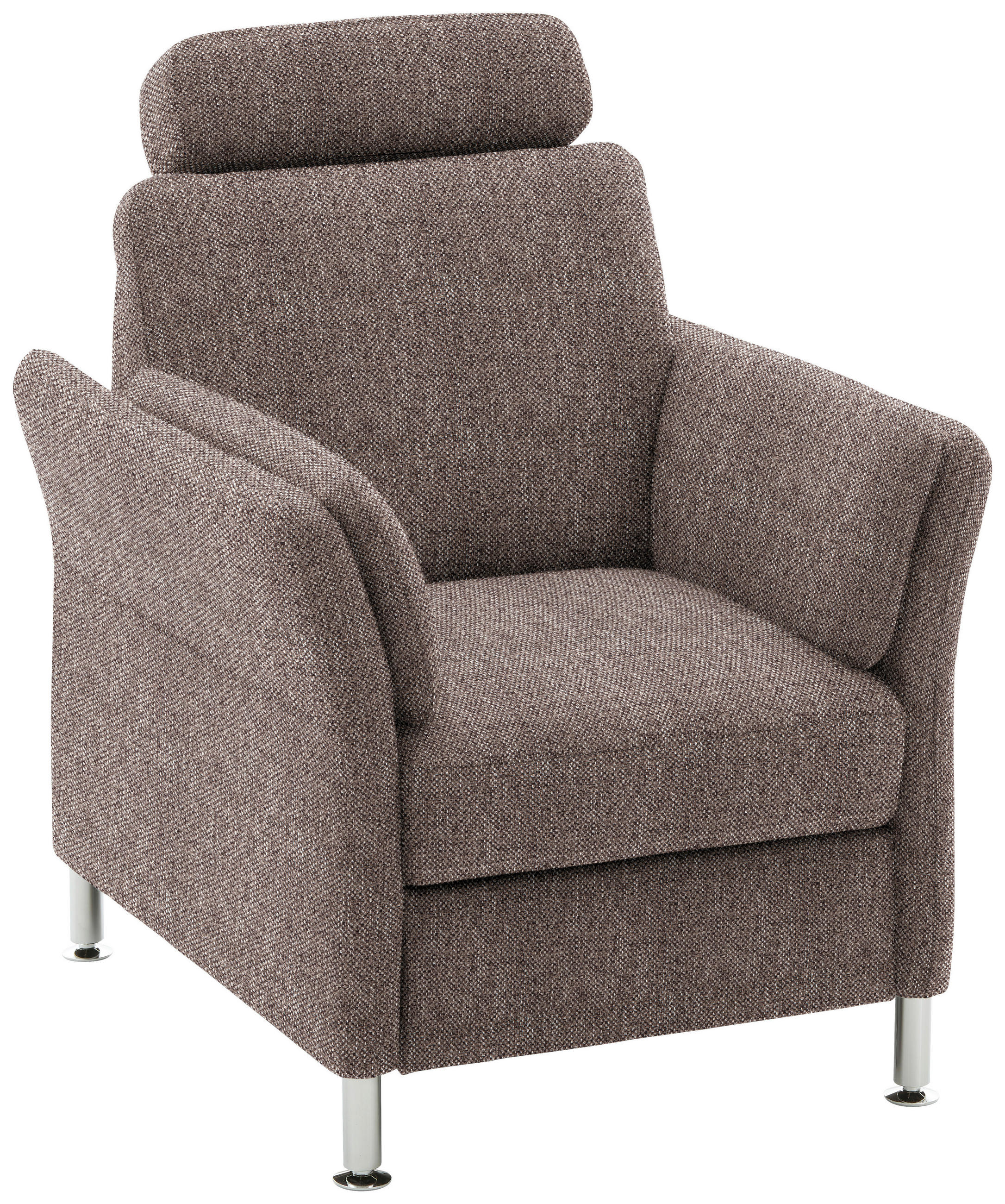 SESSEL in Flachgewebe Braun  - Chromfarben/Braun, Konventionell, Textil/Metall (86/87/93cm) - Voleo