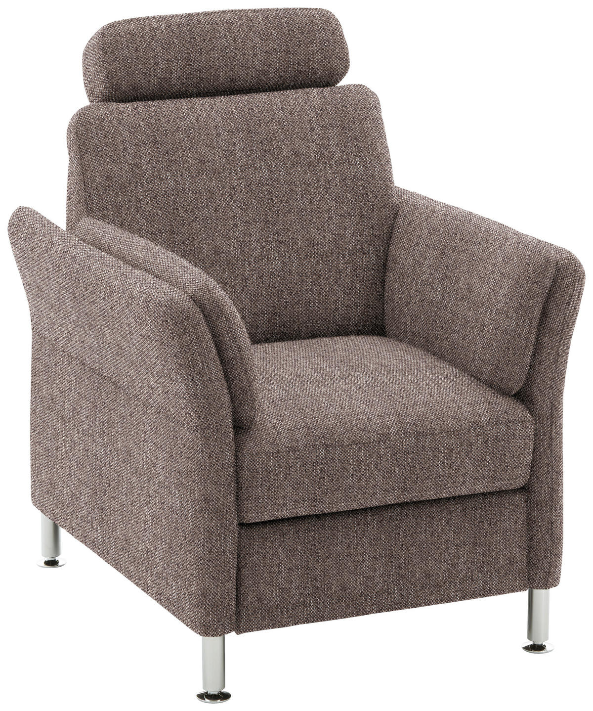 SESSEL in Flachgewebe Braun  - Chromfarben/Braun, KONVENTIONELL, Textil/Metall (86/87/93cm) - Voleo