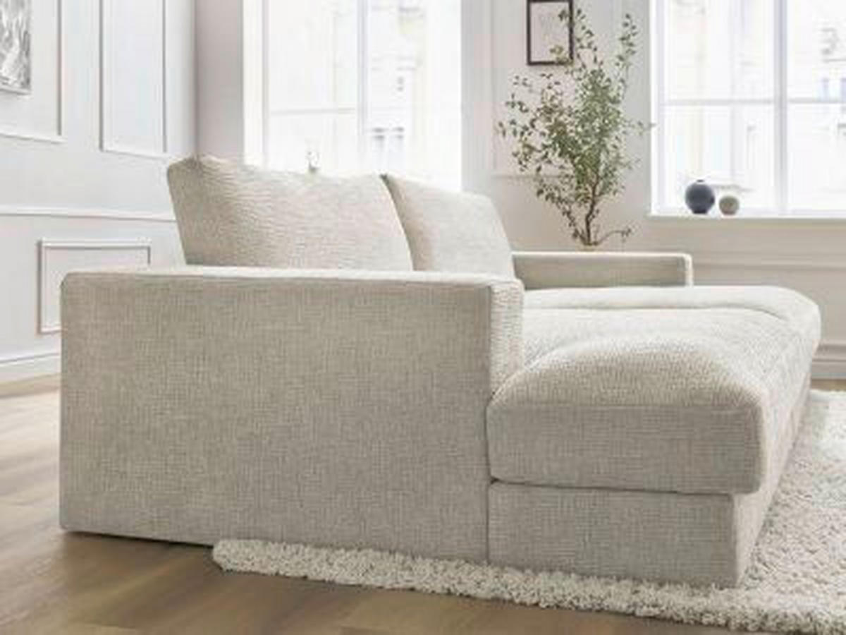 BIGSOFA LEONARD Struktur Beige  - Beige/Schwarz, MODERN, Kunststoff/Textil (274/77/159cm)