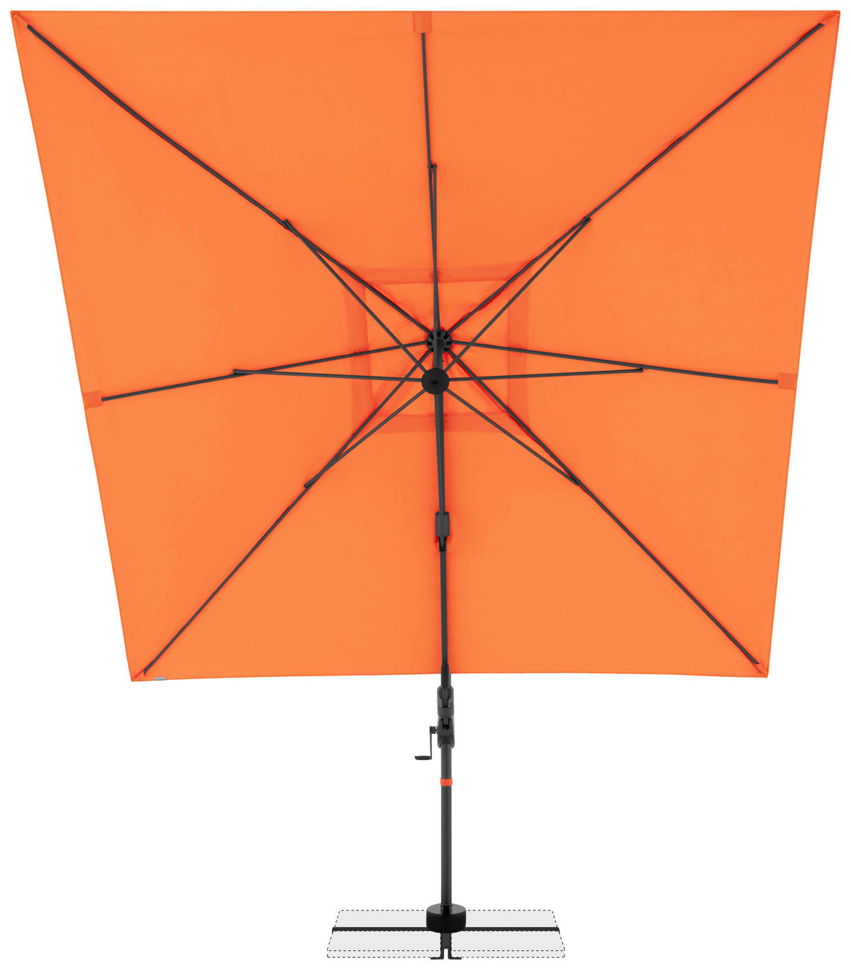 ZÁVESNÝ SLNEČNÍK 280/280 cm - oranžová/antracitová, Basics, kov/textil (280/280cm) - Doppler