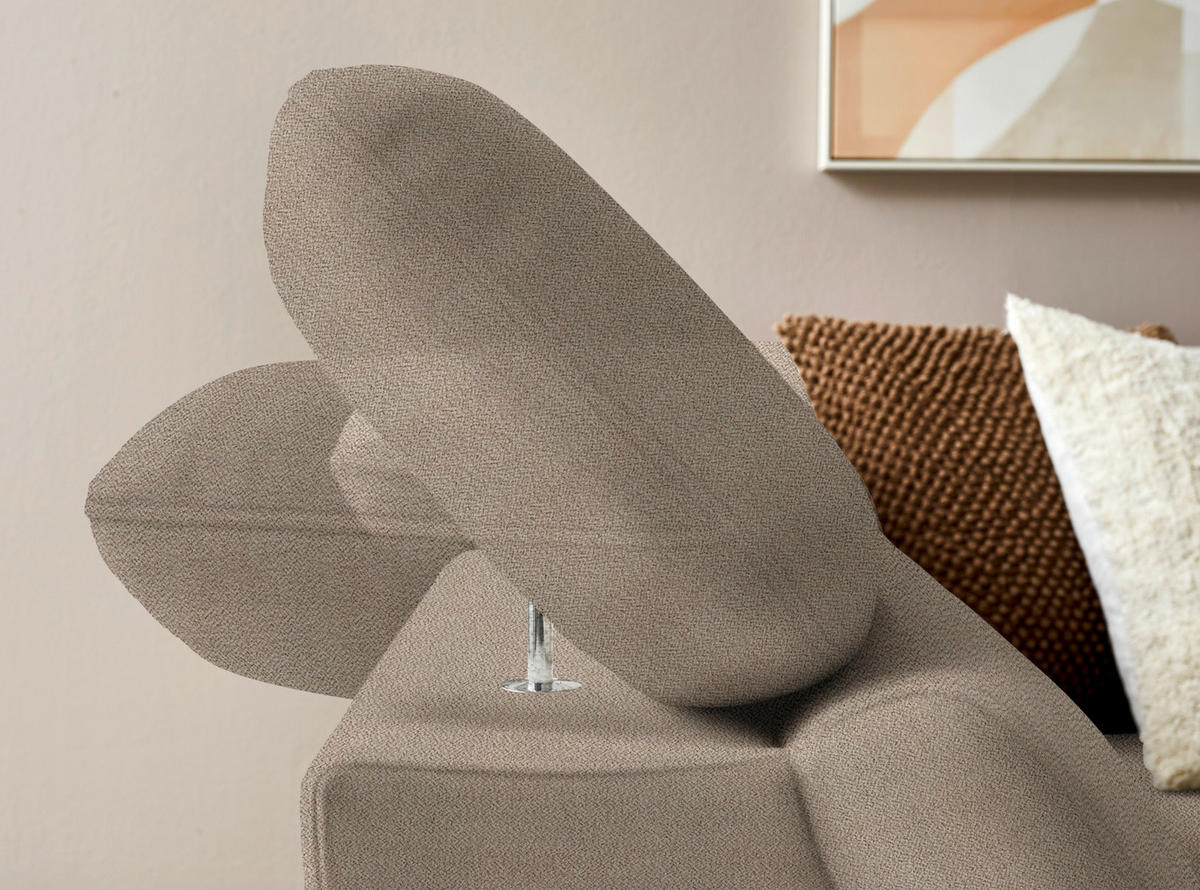 ECKSOFA in Flachgewebe Beige  - Eichefarben/Beige, Modern, Holz/Textil (212/287cm) - Valnatura