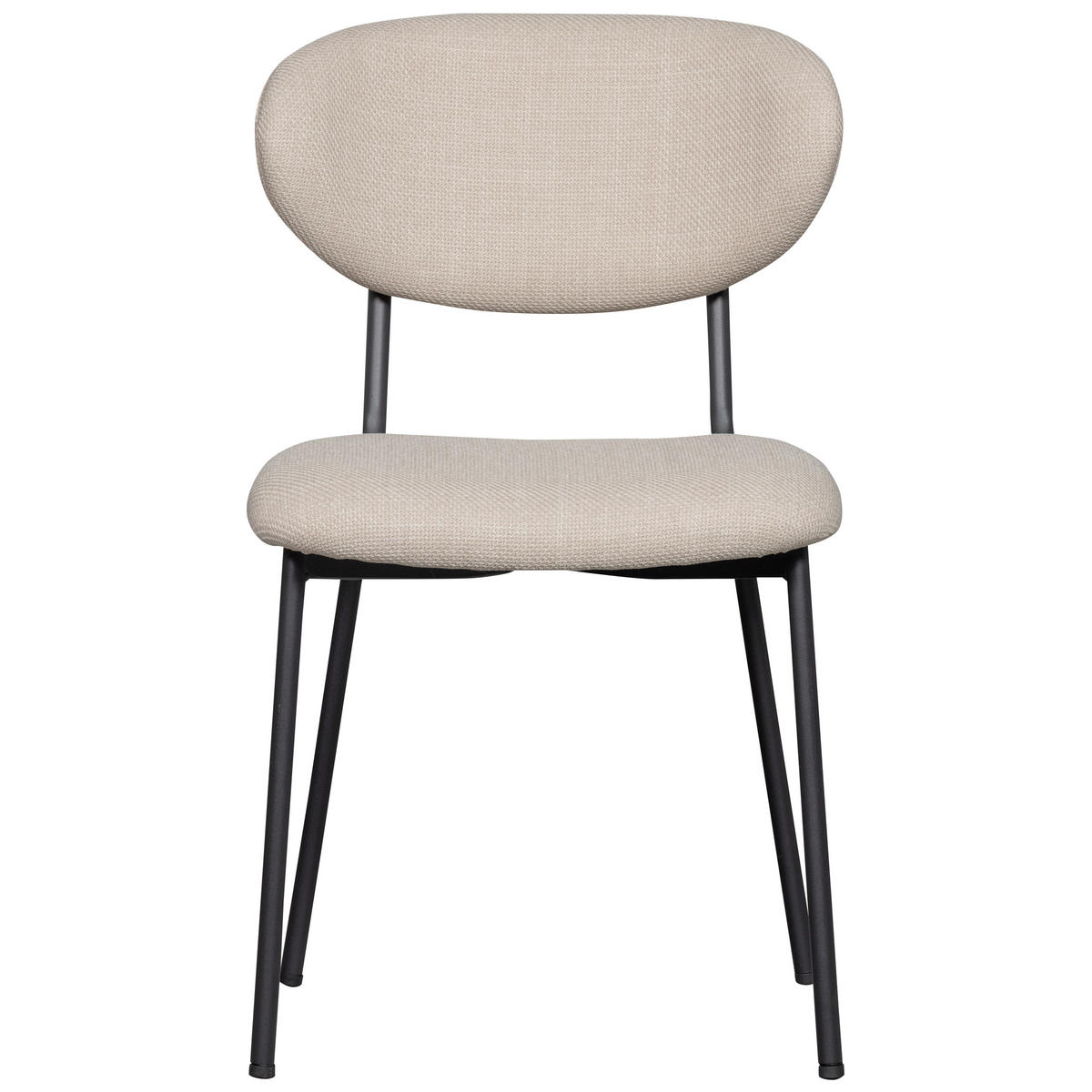 STUHL-SET 2 Stück  in Eisen Webstoff  - Schwarz/Naturfarben, MODERN, Textil/Metall (47/79/53cm) - Livetastic