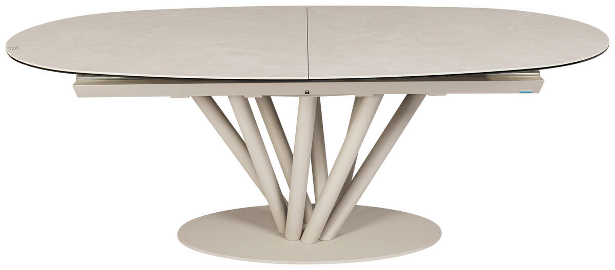 ESSTISCH 210-260/110/76 cm  Glas, Keramik ausziehbar oval Beige  - Beige, Design, Glas/Keramik (210-260/110/76cm) - Belluti