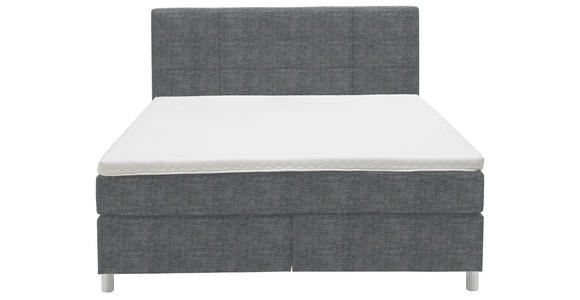 BOXSPRINGBETT 200/200 cm  in Dunkelgrau  - Chromfarben/Dunkelgrau, KONVENTIONELL, Kunststoff/Textil (200/200cm) - Voleo