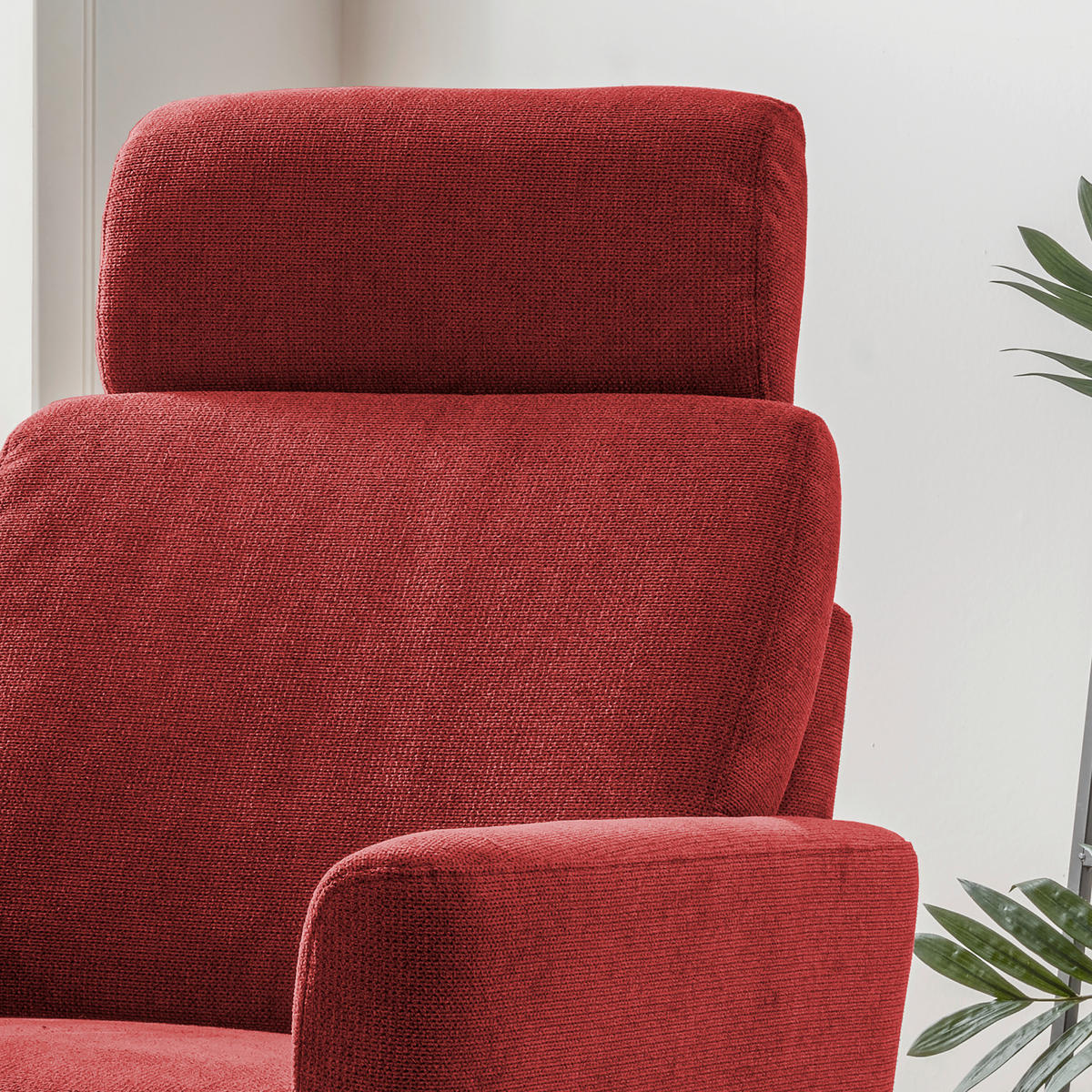 RELAXSESSEL in Textil Rot  - Rot/Schwarz, Modern, Textil/Metall (77/105/87-154cm) - Livetastic