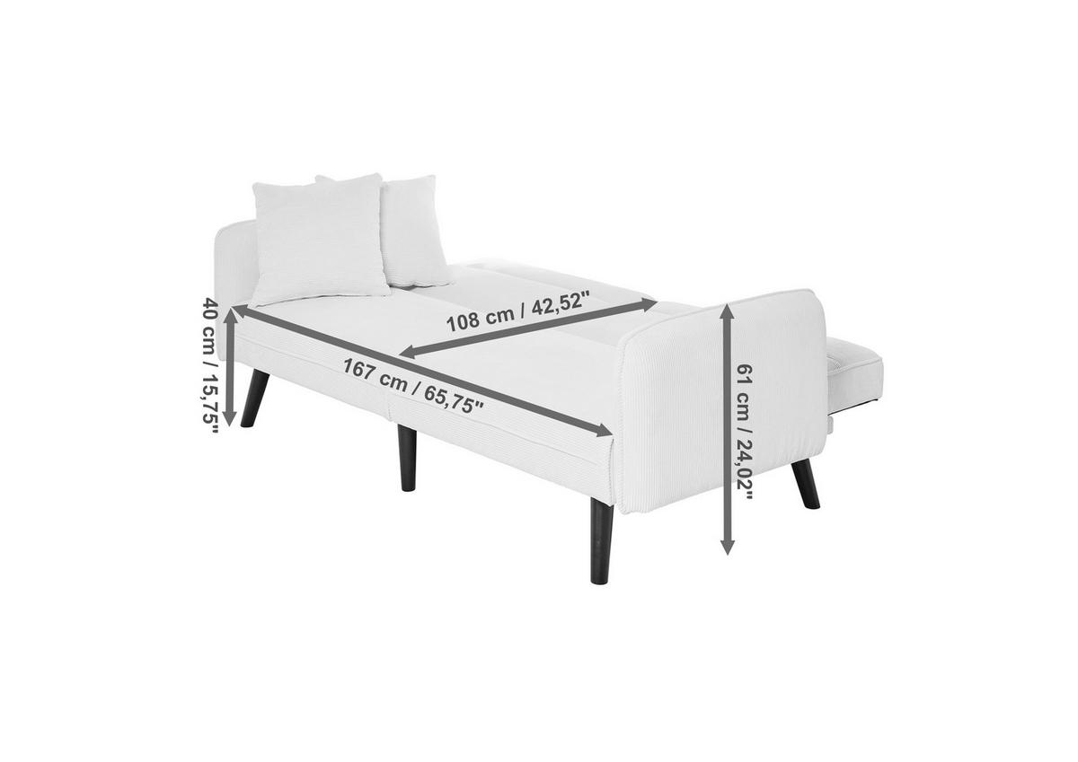 SCHLAFSOFA Bouclé Champagner  - Champagner/Schwarz, MODERN, Holz/Textil (191/83/84cm) - Livetastic