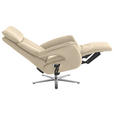 RELAXSESSEL in Leder Ecru  - Ecru/Edelstahlfarben, Design, Leder/Metall (70/124/85cm) - Cantus