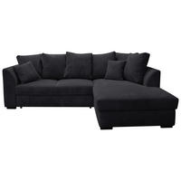 ECKSOFA in Cord Schwarz  - Schwarz, Design, Kunststoff/Textil (259/174cm) - Cantus