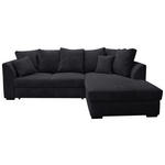 ECKSOFA  in Cord Schwarz  259/174 cm  - Schwarz, Design, Kunststoff/Textil (259/174cm) - Cantus