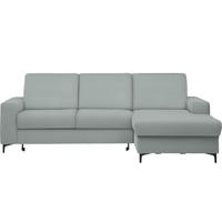 ECKSOFA in Cord Hellgrau  - Hellgrau/Schwarz, Konventionell, Textil/Metall (247/167cm) - Stylife