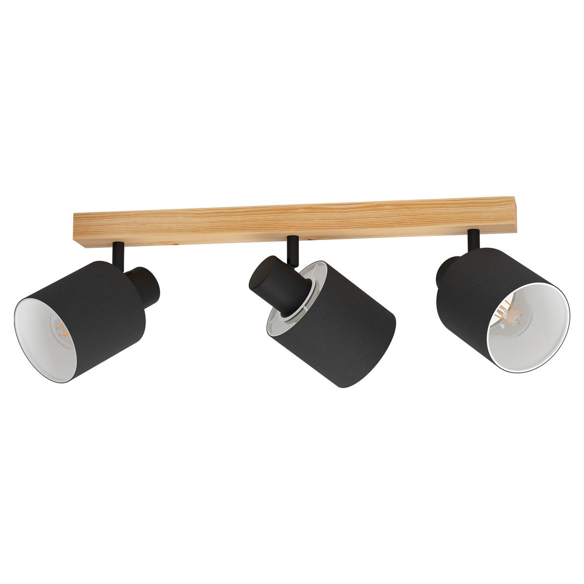 DECKENSTRAHLER - Weiss/Schwarz, Natur, Holz/Textil (5/48cm) - Eglo