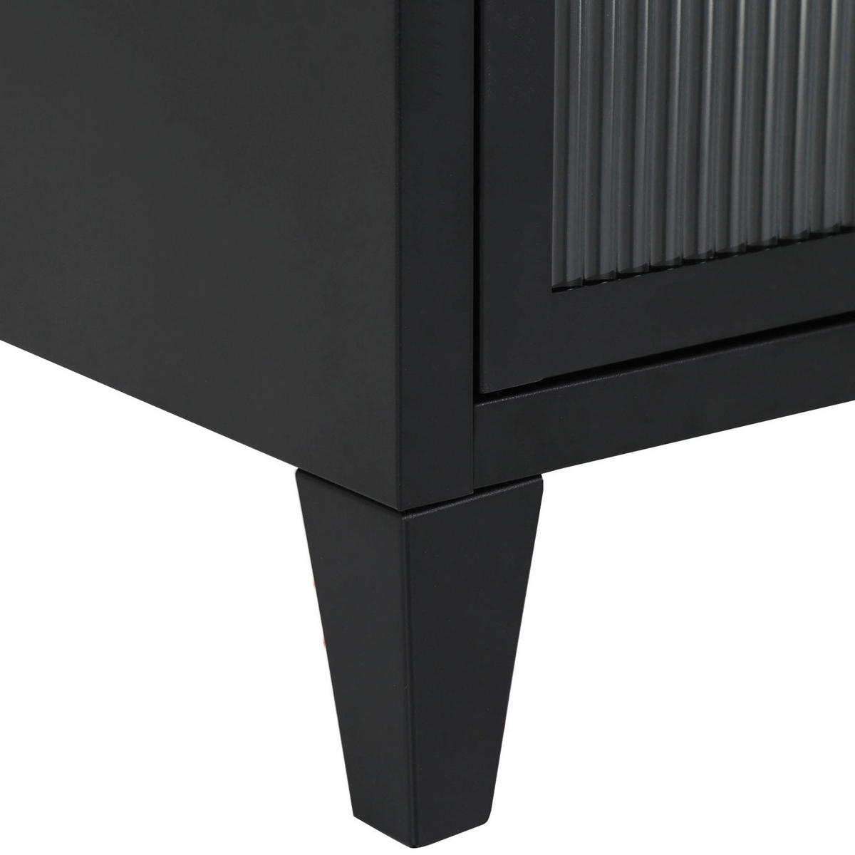 Comodă Cu Uși 120/58/42 cm  - negru, Basics, sticlă/metal (120/58/42cm) - Livetastic