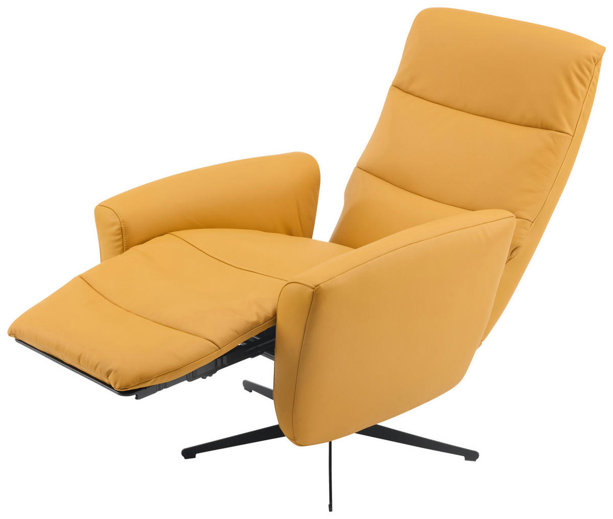 RELAKS FOTELJA tekstil, koža  žuta   - žuta/crna, Design, koža/tekstil (76/112/80cm) - Livetastic