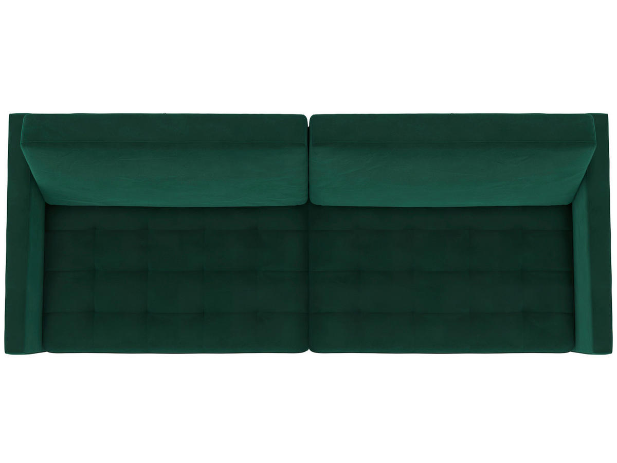 SCHLAFSOFA Velours Dunkelgrün  - Dunkelgrün/Schwarz, Basics, Kunststoff/Textil (207/86/86cm) - Livetastic