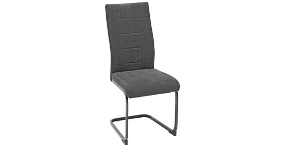 SCHWINGSTUHL in Eisen Webstoff - Anthrazit/Schwarz, Design, Textil/Metall (43/99/62cm) - Carryhome
