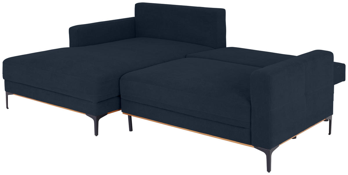 ECKSOFA Royalblau  - Royalblau/Schwarz, MODERN, Textil/Metall (162/238cm) - Ondega