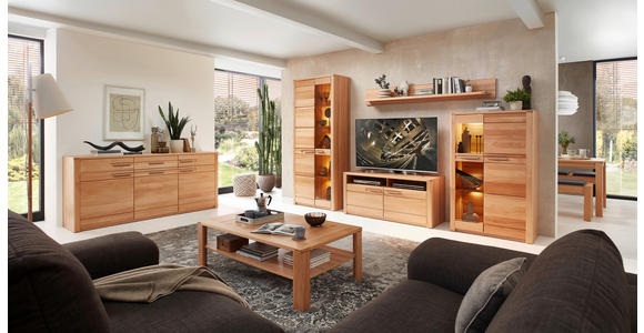 TV-ELEMENT Kernbuche 131/58/45 cm - Edelstahlfarben/Kernbuche, Natur, Holz/Holzwerkstoff (131/58/45cm) - Carryhome