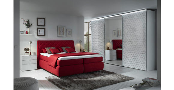 BOXSPRINGBETT 180/200 cm in Rot - Rot/Alufarben, KONVENTIONELL, Textil/Metall (180/200cm) - Dieter Knoll