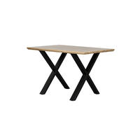 ESSTISCH 120/80/76 cm Echtholz  Holz, Metall rechteckig Akaziefarben  - Schwarz/Akaziefarben, MODERN, Holz/Metall (120/80/76cm) - MID.YOU