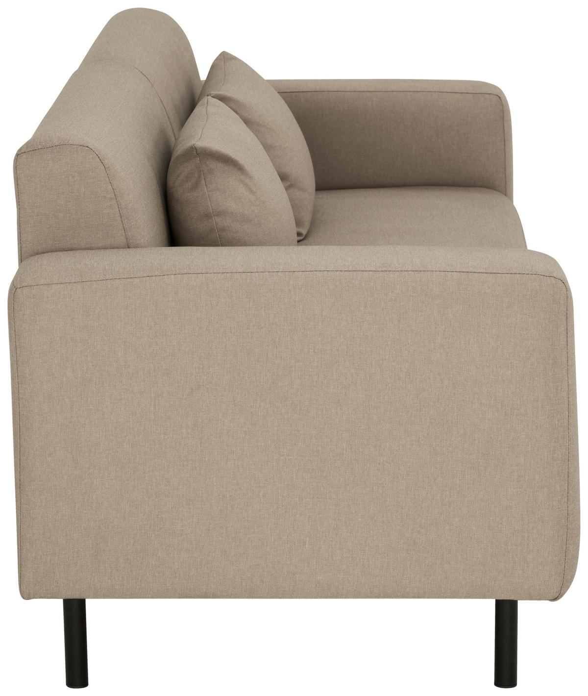 KÉTÜLÉSES KANAPÉ textil bézs  - bézs/fekete, Modern, textil/fém (204/76/79cm) - P & B