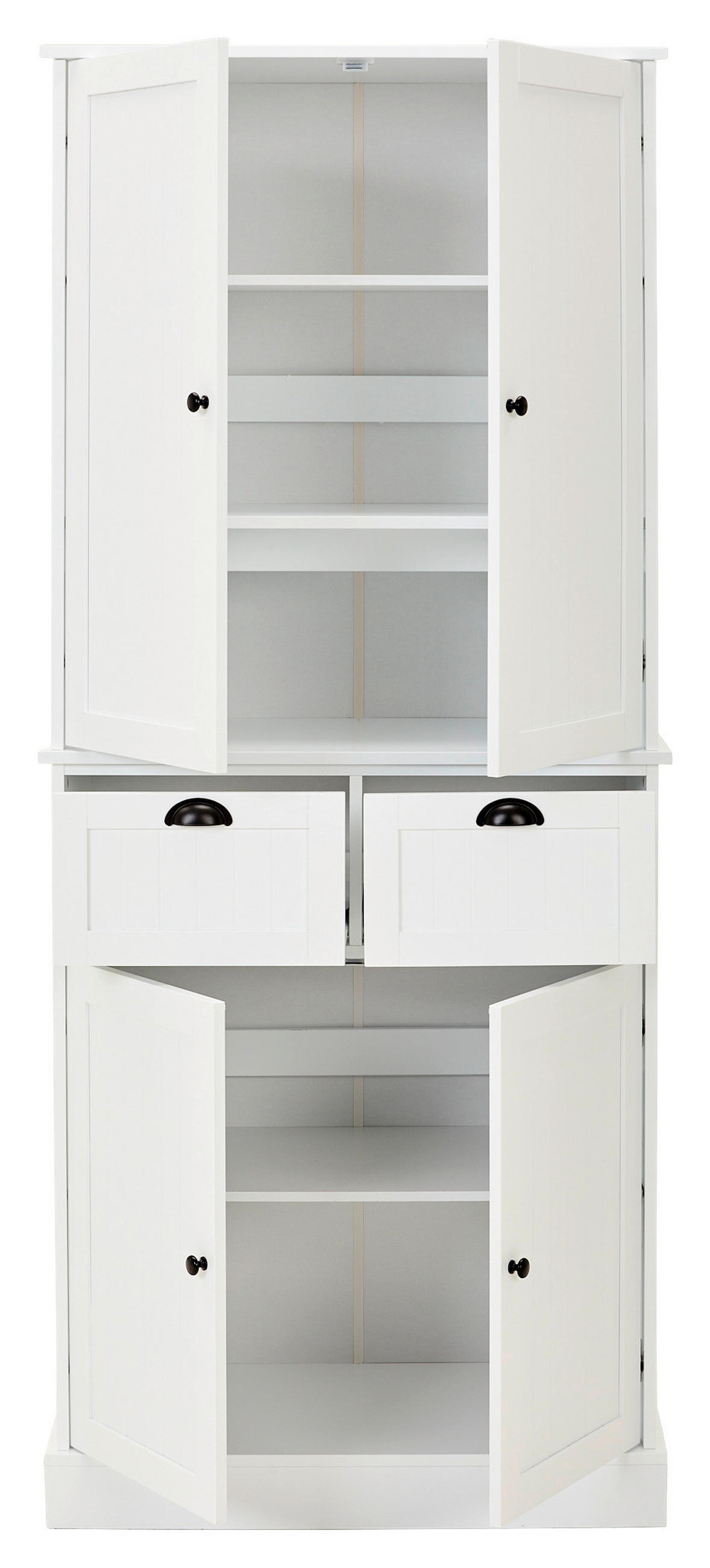 VYSOKÁ KOMODA, bílá, 76/178/40 cm - bílá/černá, Lifestyle, kov/kompozitní dřevo (76/178/40cm) - MID.YOU