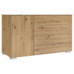 KOMMODE  in 120/77/40 cm  - Alufarben/Eiche Artisan, Basics, Holzwerkstoff/Kunststoff (120/77/40cm) - Moderano