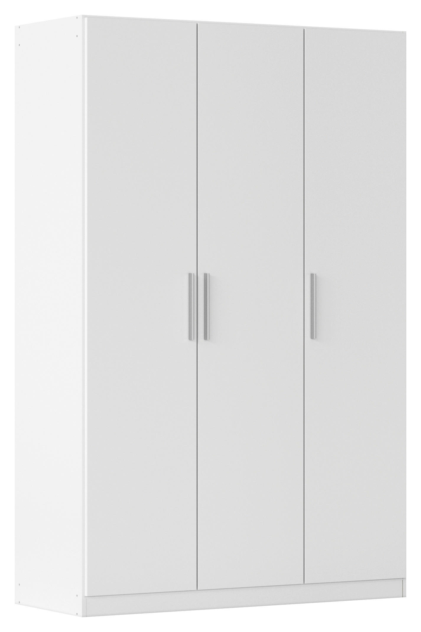 DREHTÜRENSCHRANK 135/210/54 cm,  in Weiß, 3-türig  - Alufarben/Weiß, KONVENTIONELL, Holzwerkstoff/Kunststoff (135/210/54cm) - home24