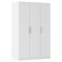 DREHTÜRENSCHRANK 135/210/54 cm,  in Weiß, 3-türig  - Alufarben/Weiß, KONVENTIONELL, Holzwerkstoff/Kunststoff (135/210/54cm) - home24