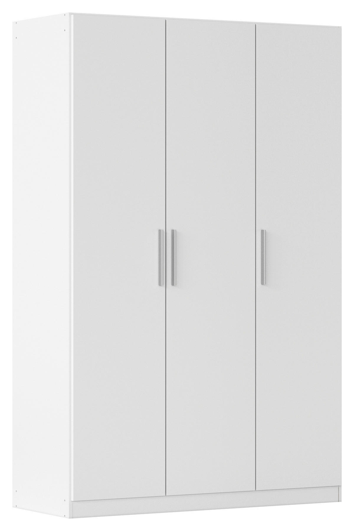 DREHTÜRENSCHRANK 135/210/54 cm,  in Weiß, 3-türig  - Alufarben/Weiß, KONVENTIONELL, Holzwerkstoff/Kunststoff (135/210/54cm) - home24
