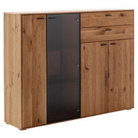 HIGHBOARD Nairobi  in 158/122/37 cm  - Wildeiche/Anthrazit, Design, Glas/Holz (158/122/37cm) - MID.YOU