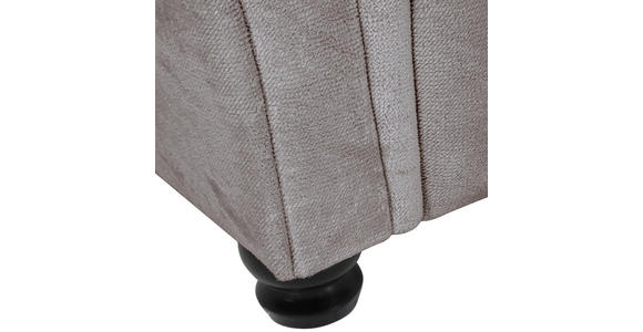 ECKSOFA Grau Plüsch  - Dunkelbraun/Grau, KONVENTIONELL, Holz/Textil (288/190cm) - Carryhome