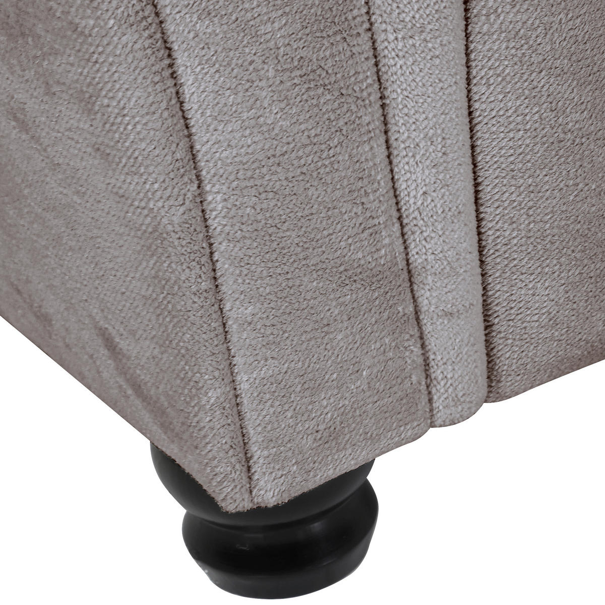 ECKSOFA Grau Plüsch  - Dunkelbraun/Grau, KONVENTIONELL, Holz/Textil (288/190cm) - Carryhome