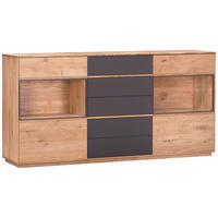 SIDEBOARD  in 177/89/42 cm  - Eichefarben/Anthrazit, Design, Glas/Holz (177/89/42cm) - Waldwelt