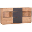 SIDEBOARD  in 177/89/42 cm  - Eichefarben/Anthrazit, Design, Glas/Holz (177/89/42cm) - Waldwelt