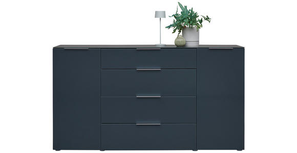 SIDEBOARD Anthrazit  - Anthrazit/Alufarben, Design, Glas/Holzwerkstoff (181/99/42cm) - Voleo