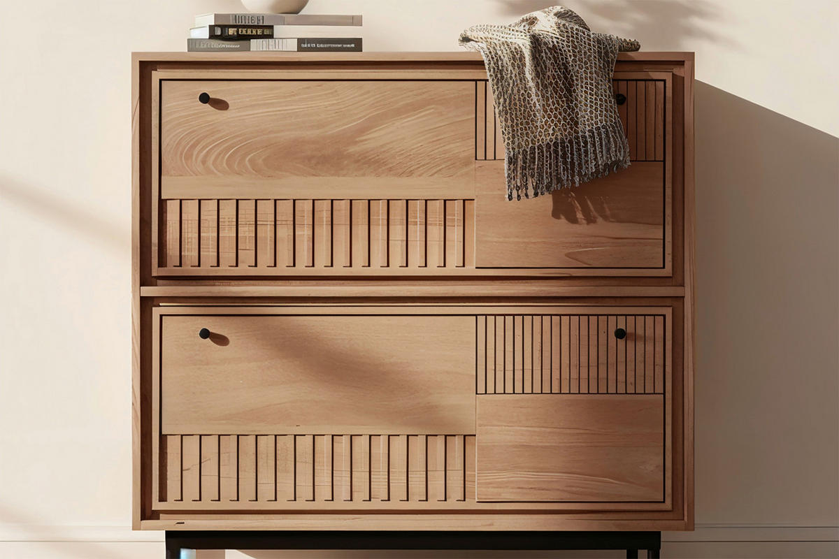 SCHUHSCHRANK Mangoholz massiv Naturfarben, Schwarz  - Schwarz/Naturfarben, Design, Holz/Metall (85/90/40cm) - MID.YOU