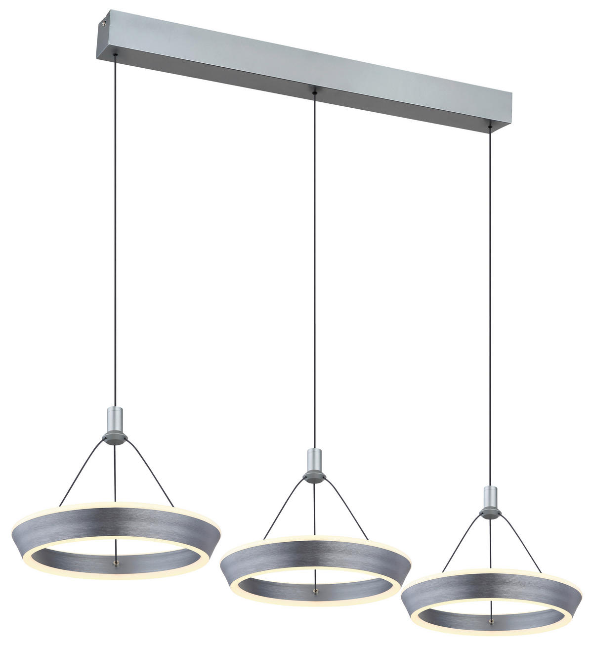 LED-HÄNGLAMPA 97,5/30,4/200 cm  - titanfärgad/opal, Design, metall/plast (97,5/30,4/200cm) - Globo