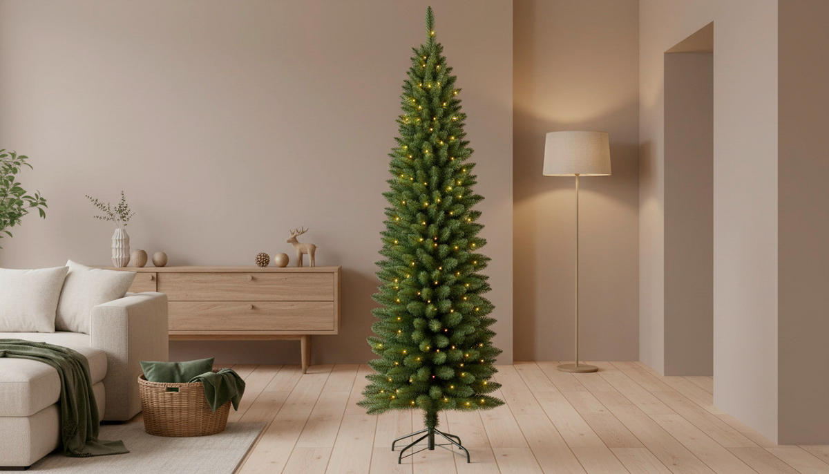 WEIHNACHTSBAUM 180 cm  - Dunkelgrün, Basics, Kunststoff/Metall (55/150cm)