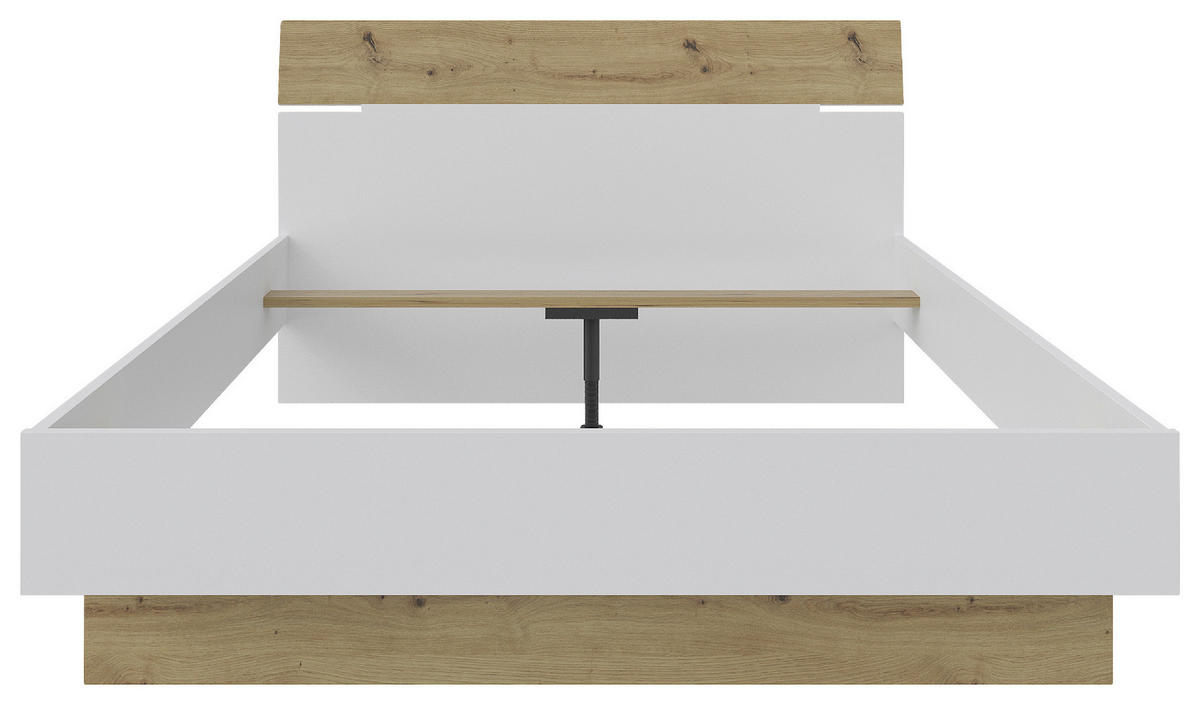 BETT 140/200 cm  in Weiss, Eiche Artisan   - Weiss/Eiche Artisan, Konventionell, Holzwerkstoff (140/200cm) - Hom`in