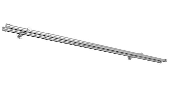 VORHANGSCHIENE - Grau Hochglanz, Basics, Metall (210/13,5/4,7cm) - Homeware