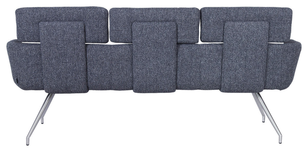 SITZBANK 200/92,5/67 cm Webstoff Edelstahlfarben, Dunkelgrau  - Edelstahlfarben/Dunkelgrau, Design, Textil/Metall (200/92,5/67cm) - Dieter Knoll