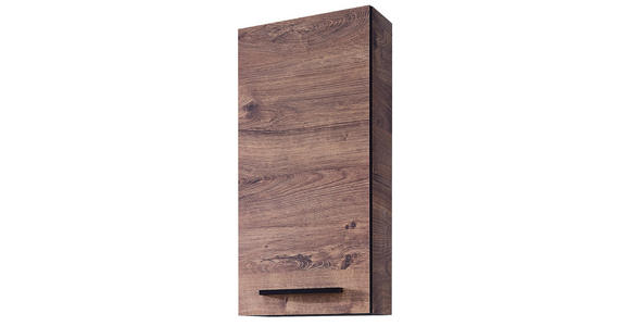 OBERSCHRANK 30/70/20 cm  - Eichefarben/Schwarz, KONVENTIONELL, Glas/Holzwerkstoff (30/70/20cm) - Xora