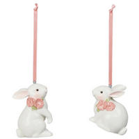 DEKOHASE - Pink/Weiß, LIFESTYLE, Keramik (5,7/8,5/4,5cm)