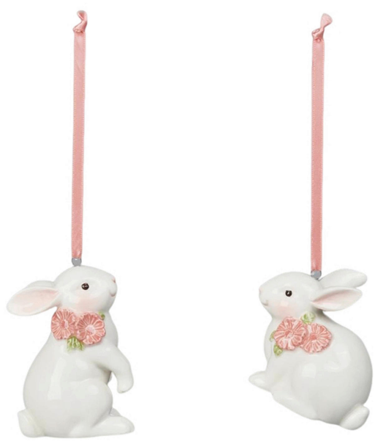 DEKOHASE - Pink/Weiß, LIFESTYLE, Keramik (5,7/8,5/4,5cm)