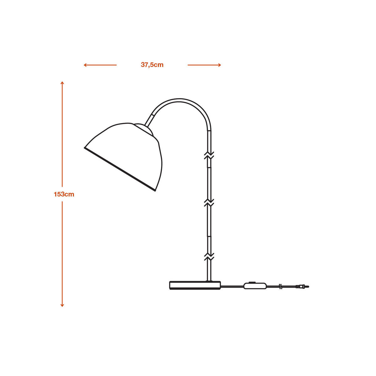 STEHLEUCHTE 37,5/60,3/153 cm    - KONVENTIONELL, Papier/Metall (37,5/60,3/153cm) - Ledvance
