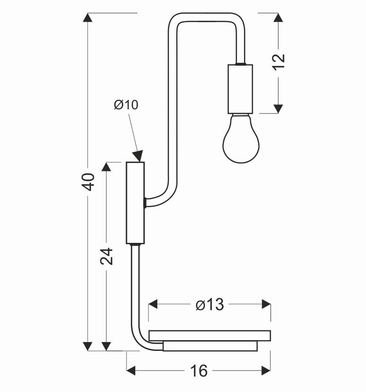 VÄGGLAMPA 16/14/40 cm   - svart, Natur, metall (16/14/40cm)